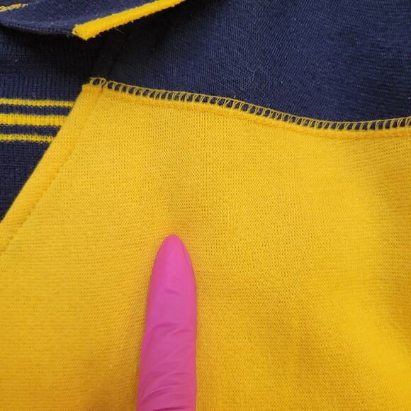 Vintage 80s MOD Collared Sweatshirt Large 22x25 Two-Tone - Picture 3 of 12